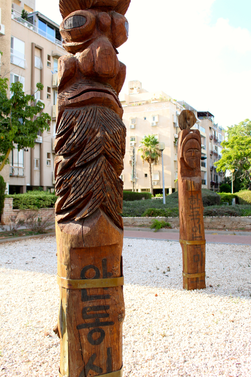 two of the totem poles